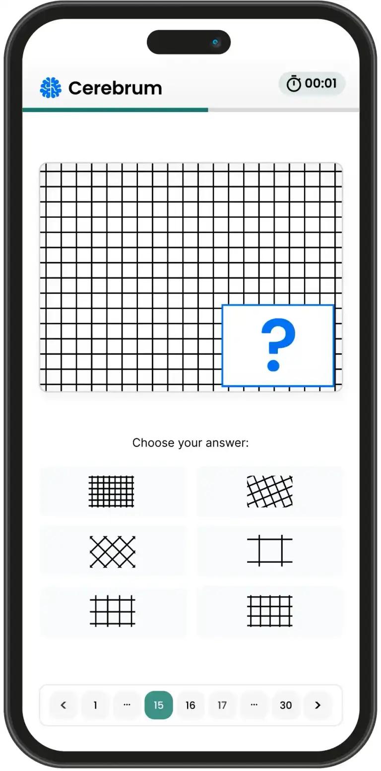 Test IQ pokazany na ekranie iPhone'a